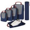 BAGSMART Compression Packing Cubes, Travel Cubes for Packing, 6/5/4 Set Suitcase Organizer Bags Set, Lightweight Packing Organizers(K-Navy)