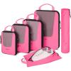 BAGSMART Compression Packing Cubes, Travel Cubes for Packing, 6/5/4 Set Suitcase Organizer Bags Set, Lightweight Packing Organizers(M-Barbie Powder)