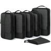 BAGSMART Compression Packing Cubes for Travel, 6 Set Packing Cubes for Carry on Suitcases, Compression Travel Cubes & Suitcase Organizer for Packing with Shoe Bag Black(04-Black)
