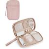 BAGSMART Cord Organizer Travel Cable Organizer Bag Tech Electronic Organizer Travel Case, Travel Essentials for Charger, Cable, Phone, Flash drive, Single Layer – Beige(Single Layer Quilted Pink)