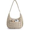 BAGSMART Crossbody Hobo Bag for Women with Adjustable Strap, Quilted Puffy Purses for Women Fluffy Compact Shoulder Handbag(B-latte Brown)