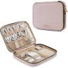 BAGSMART Electronic Organizer, Large Travel Cable Bag,Cord Organizer Bag,Electronics Accessories Cases for 7.9” iPad Mini,iPhone,Cables,Chargers,USB,SD Card,Leather,Pink