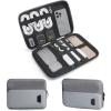 BAGSMART Electronics Travel Organizer Case for 10.2 Inch Tablets, Tech Pouch Essentials for Power Bank, SD Cards, Cord and Cable Storage Bag, Black(Grey)