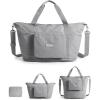 BAGSMART Foldable Travel Bag, 37L Duffle Bag for Travel, Expendable Carry on Weekender Duffel, Lightweight Personal Item Bag, Camel(Grey)