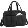 BAGSMART Gym Bag for Women, Personal Item Puffer Duffle Bag, Weekender Overnight Carry On Tote Handag for Travel(Black)