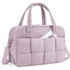 BAGSMART Gym Bag for Women, Personal Item Puffer Duffle Bag, Weekender Overnight Carry On Tote Handag for Travel(Mist Purple)