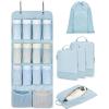 BAGSMART Hanging Compression Packing Cubes, 6 Set Large Suitcase Organizer Bags Set, Cruise Travel Essentials for Women | Hanging, Compression, Packing Cubes, for Women(Light Blue)