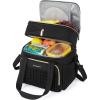 BAGSMART Insulated Lunch Box for Women, Double Deck Leakproof Cooler Bag with Expandable Design for Office Work & Outdoor Picnic(Black)