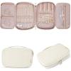 BAGSMART Jewelry Organizer Case Large Travel Jewelry Storage Bag for Necklace, Earrings, Rings, Bracelet, Soft Pink(Beige)