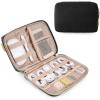 BAGSMART Large Electronics Organizer Travel Case, Travel Essentials, Cord Organizer Travel Cable Organizer Bag, Travel Accessories for Women, Pink(B-Black)