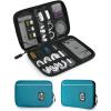 BAGSMART Large Electronics Travel Organizer Case, Tech Accessories Cord Storage Bag for Phone, Power Bank, SD Card, Cables, Black(Blue)