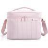 BAGSMART Lunch Box for Women Insulated Lunch Bag Cute Puffer Lunch Tote Bags Lightweight Quilted Reusable Cooler for Work School Picnic or Travel, Dusky Pink(Pink)