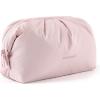 BAGSMART Makeup Bag Travel Toiletry Bag, Cute Make Up Bag, Large Capacity Cosmetic Bags for Women, Wide-open Makeup Pouch Travel Essentials Toiletries Accessories Brushes (Pink)(Pink)