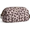 BAGSMART Makeup Bag Travel Toiletry Bag, Puffy Padded Make Up Bags for Women Makeup Organizer Case, Wide-open Pouch Purse Travel Essentials Toiletries Accessories Brushes, Pink(22-Leopard)