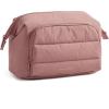 BAGSMART Makeup Bag Travel Toiletry Bag, Puffy Padded Make Up Bags for Women, Makeup Organizer Wide-open Pouch Purse, Travel Essentials for Toiletries Accessories Brushes, Black(Dark Pink)
