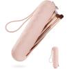 BAGSMART Makeup Brush Holder Bag, Travel Small Makeup Bag for Purse, Make Up Brush Bag Case Cosmetic Bag, Silicone Soft Portable Face Brushes Travel Essentials Organizer Holder, Pink(A-Pink)