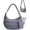 BAGSMART Shoulder Bag for Women Small Puffer Purses Crossbody Bag, Lightweight Fluffy Hobo Handbag Puffy Pouch(Grey)