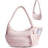 BAGSMART Shoulder Bag for Women Small Puffer Purses Crossbody Bag, Lightweight Fluffy Hobo Handbag Puffy Pouch(Pink)