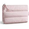 BAGSMART Small Cosmetic Bag, Elegant Roomy Makeup Bags,lipstick pouch,Zipper Pouch,Great Gifts for Women,Travel Waterproof Toiletry Bag Accessories Organizer Gifts (Pink-1 pcs)(02-Baby Pink)