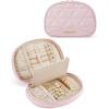 BAGSMART Travel Jewelry Case Jewelry Organizer Storage Roll Rings Necklaces Earrings Bracelets Brooches Watch Large Portable Light Pink(B–Light Pink)