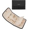 BAGSMART Travel Jewelry Organizer Case, Foldable Jewelry Roll for Necklaces, Earrings, Journey-Rings, Bracelets, Brooches, Portable, Pink(A-Black)