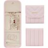 BAGSMART Travel Jewelry Organizer Case, Foldable Jewelry Roll for Necklaces, Earrings, Journey-Rings, Bracelets, Brooches, Portable, Pink(B-Pink)