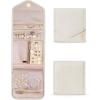 BAGSMART Travel Jewelry Organizer Case Foldable Small Jewelry Roll for Journey Rings, Necklaces, Earrings, Bracelets,Mini,Soft Pink(Beige)