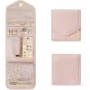 BAGSMART Travel Jewelry Organizer Case Foldable Small Jewelry Roll for Journey Rings, Necklaces, Earrings, Bracelets,Mini,Soft Pink(Soft Pink)