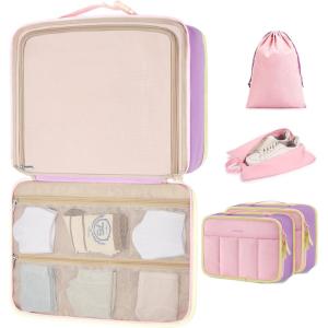 BAGSMART Compression Packing Cubes, Travel Cubes for Packing, 6/5/4 Set Suitcase Organizer Bags Set, Lightweight Packing Organizers(04-Colorful)