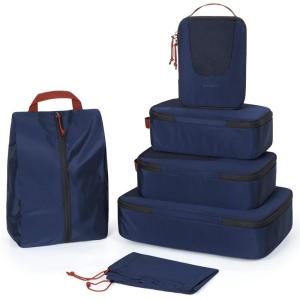 BAGSMART Compression Packing Cubes, Travel Cubes for Packing, 6/5/4 Set Suitcase Organizer Bags Set, Lightweight Packing Organizers(04-Navy)