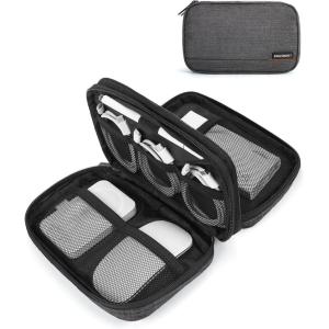 BAGSMART Electronic Organizer Travel Case, Cord Organizer Travel Cable Bag, Charger Pouch, Tech Pouch as Travel Accessories, for Phone, Power Bank, SD Card (Black)