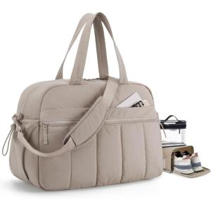 BAGSMART Gym Bag for Women, Duffle Bag for Travel with Wet Pocket, Lightweight Carry on Weekender Duffel, Water Resistant(Brown)