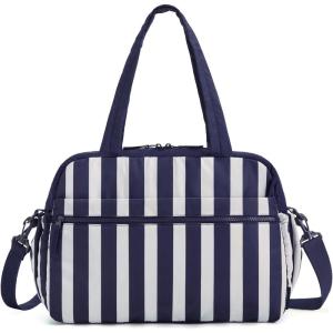 BAGSMART Gym Bag for Women, Duffle Bag for Travel with Wet Pocket, Lightweight Carry on Weekender Duffel, Water Resistant(Coastal Stripe)