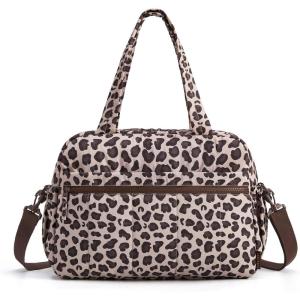 BAGSMART Gym Bag for Women, Duffle Bag for Travel with Wet Pocket, Lightweight Carry on Weekender Duffel, Water Resistant(Twilight Leopard)