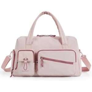 BAGSMART Gym Bag with Shoe Compartment – 29L Personal Travel Duffle Bag for Women & Men – Weekender Overnight Carry On Bag