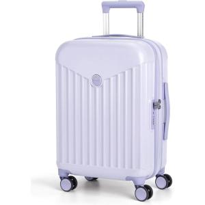 BAGSMART Hardside Expandable Luggage With Spinner Wheels, PC Lightweight Carry-On Luggage Airline Approved With TSA Lock, Durable Women Travel Suitcase Carry On 20 Inch, Pink(Purple)