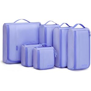 BAGSMART Keep Shape Packing Cubes for Travel, 6 Set Travel Cubes for Packing, Lightweight Suitcase Organizer Bags Set for Travel Essentials(04-Very Peri)
