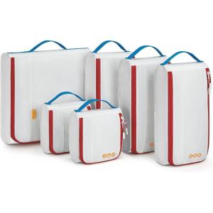 BAGSMART Keep Shape Packing Cubes for Travel, 6 Set Travel Cubes for Packing, Lightweight Suitcase Organizer Bags Set for Travel Essentials(Mondrian)