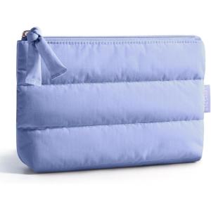 BAGSMART Small Cosmetic Bag, Elegant Roomy Makeup Bags,lipstick pouch,Zipper Pouch,Great Gifts for Women,Travel Waterproof Toiletry Bag Accessories Organizer Gifts (Pink-1 pcs)(02-Lavender)