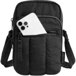 BAGSMART Small Crossbody Bags for Women, Mini Cell Phone Cross body Purses Travel Wallet with RFID Blocking Card Slots(B-black)