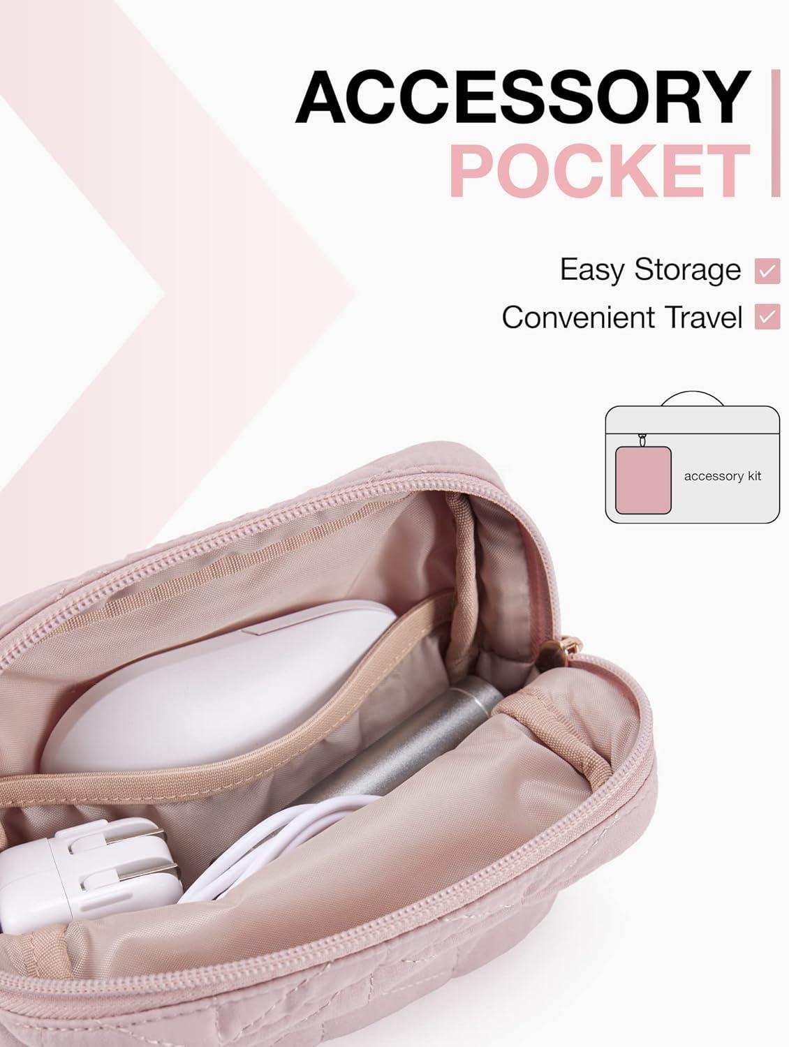 imageBAGSMART 1314 inch Laptop Sleeve with Handle Puffy Padded Case Accessories Bag MacBook Fitted Air Pro 133 14 inch Computer DellHPDusty Pink