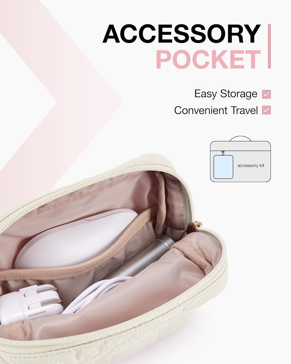 imageBAGSMART 1314 inch Laptop Sleeve with Handle Puffy Padded Case Accessories Bag MacBook Fitted Air Pro 133 14 inch Computer DellHPWith AccessoriesBeige