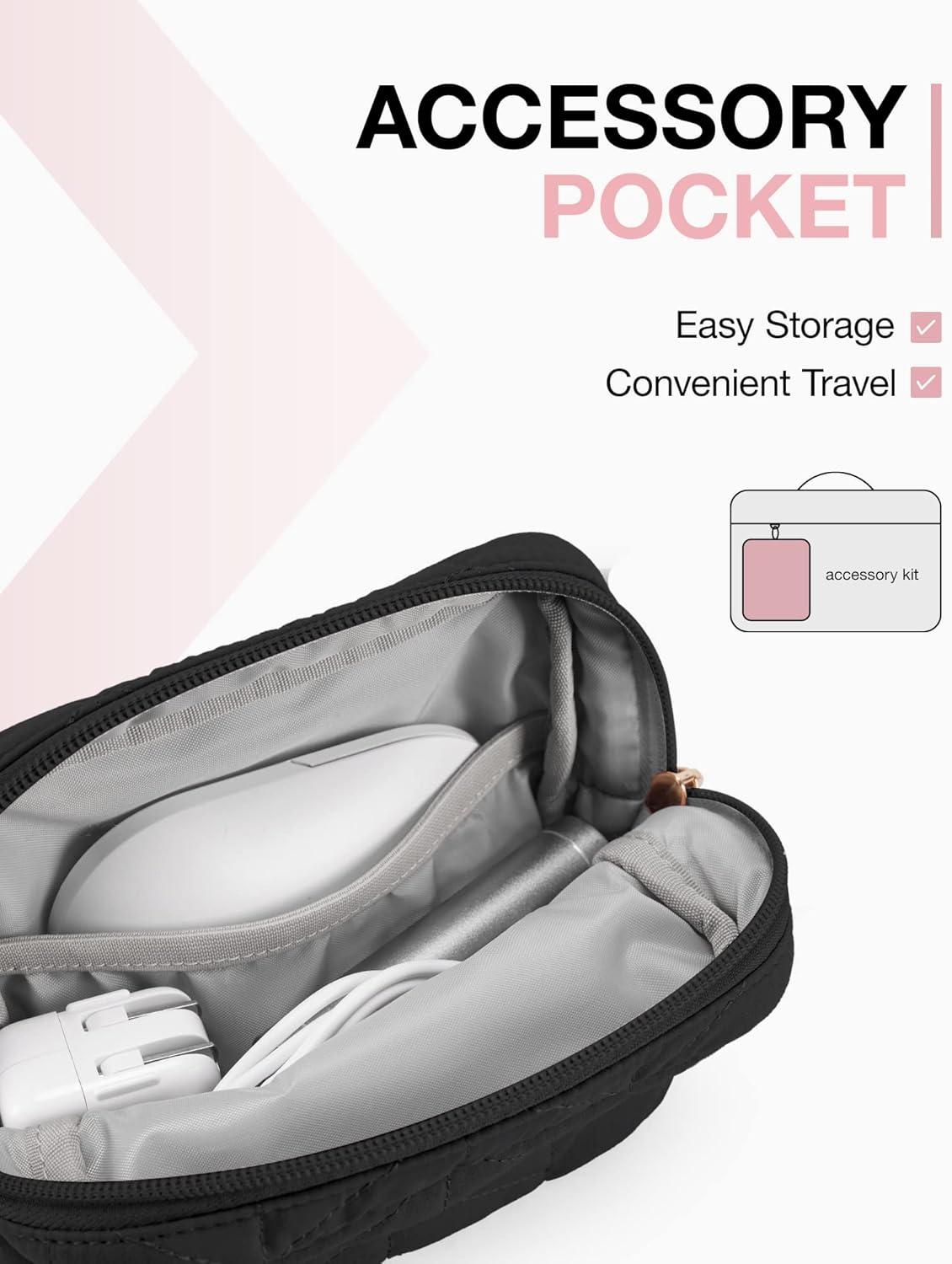 imageBAGSMART 1314 inch Laptop Sleeve with Handle Puffy Padded Case Accessories Bag MacBook Fitted Air Pro 133 14 inch Computer DellHPWith AccessoriesBlack