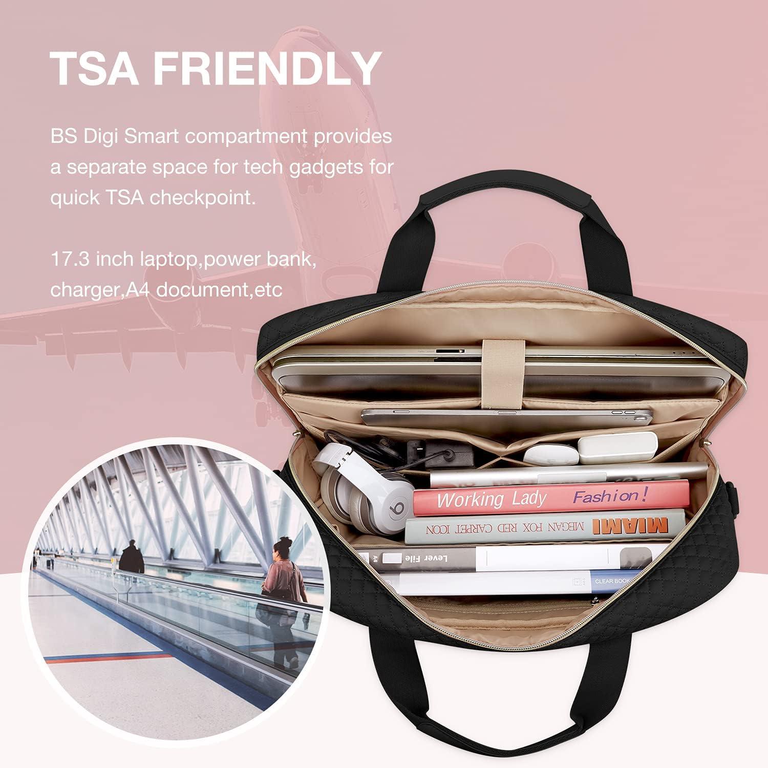 imageBAGSMART 173156 Inch Laptop Bag Briefcase for Women Computer Messenger Bag Office Travel Business BlackBlack