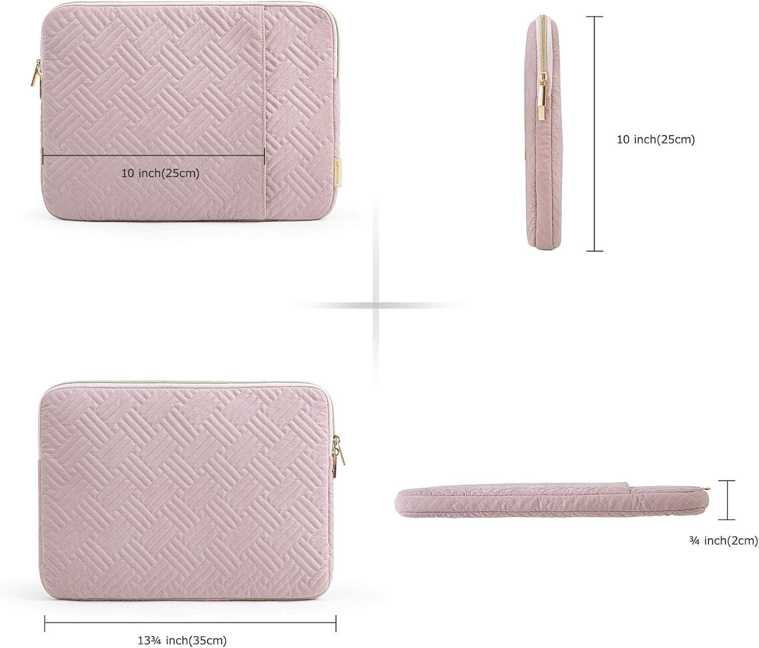 imageBAGSMART Laptop Sleeve Bag Compatible with MacBook AirPro 13133 inch Notebook Compatible with MacBook Pro 14 Inch MacBook Air M2 Sleeve 13 Inch Repellent Protective Case with Pocket PinkWarm Tan