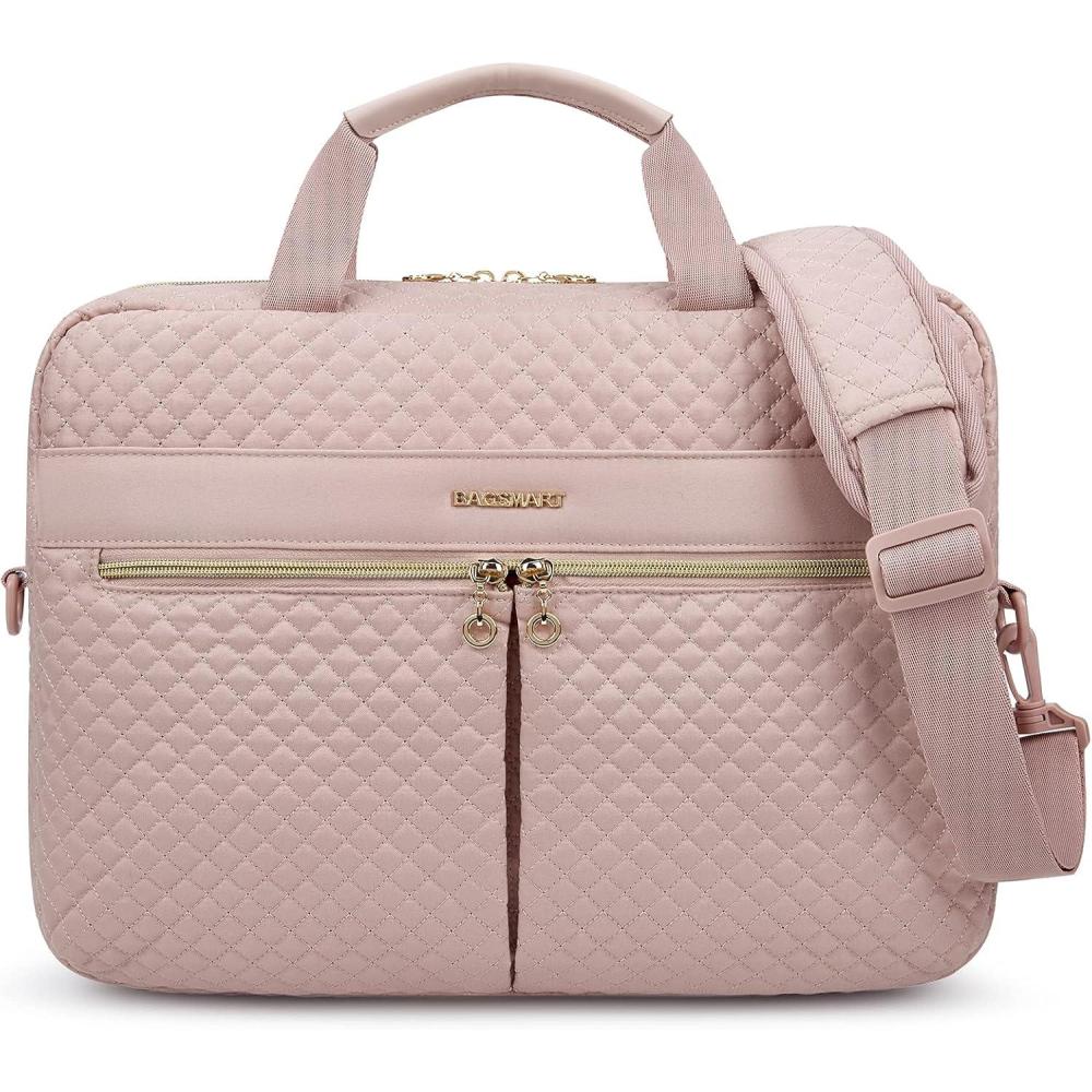 imageBAGSMART 173156 Inch Laptop Bag Briefcase for Women Computer Messenger Bag Office Travel Business BlackPink