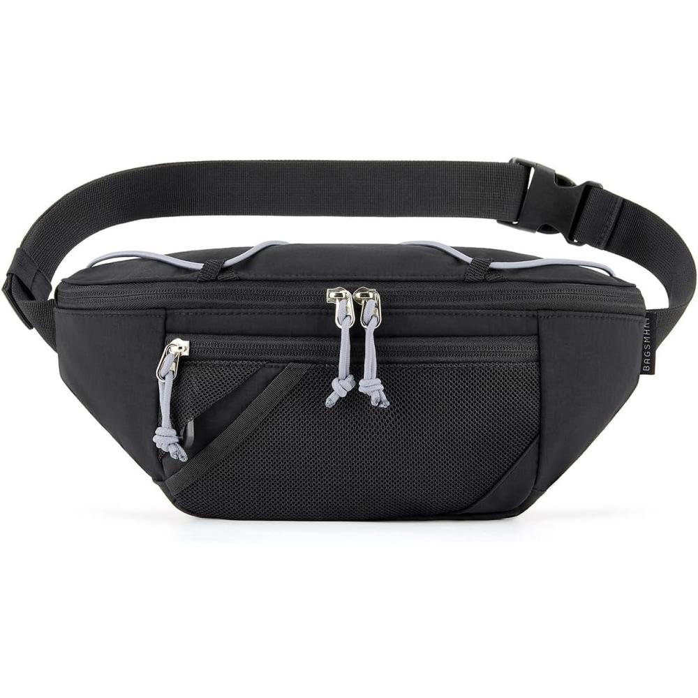 imageBAGSMART Fanny Packs for Women Belt Bag with Adjustable Strap Crossbody Waist Bag Pack for Running Hiking Workout Travel BlackBlack