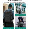BAGSMART 3 In 1 Laptop Bag for Men, Computer Briefcase 17.3 Inch Laptop Water-Repellent Shoulder Bag, Computer Bag Business Travel Office, Black(Black)