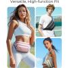 BAGSMART Fanny Packs for Women Men Crossbody Waist Bag with Adjustable Strap Belt Bag for Running Sport Travel Hiking, Beige(Beige)