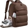 BAGSMART 30L Travel Backpack for Women, Carry on Backpack for Airplanes, Gym Backpack with Shoe Compartment, Lightweight Travel Bag Fits 15.6 Inch, Water-Resistant, Chocolate(Chocolate)